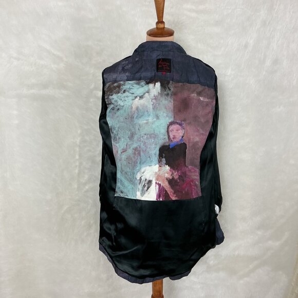 Aventures Des Toiles Purple Double Breasted Metallic Jacket Blazer EU 44 US M - Picture 6 of 9